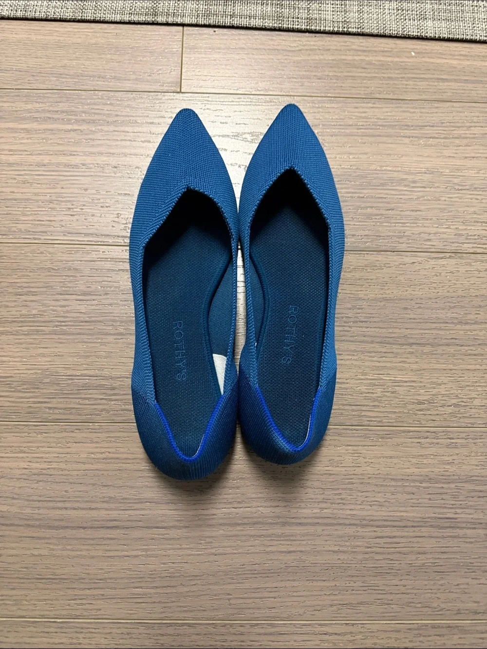 Rothy's Pointed Toe Flats in Deep Blue